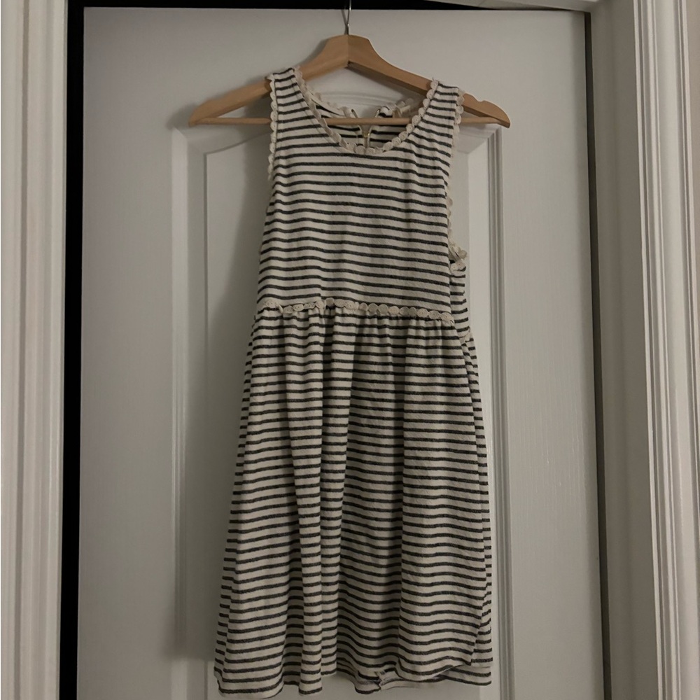 Altar'd State Black and White Striped Midi Dress